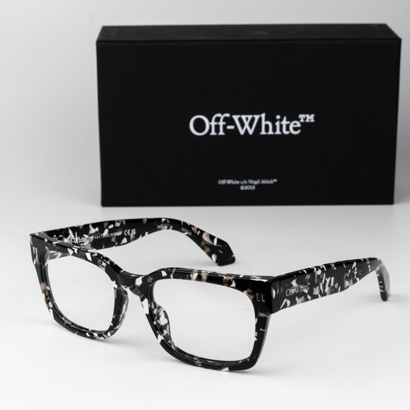 Off-White STYLE 53 Men Eyeglasses Square Havana Black OERJ053 STYLE 53 1200 - Picture 2 of 14